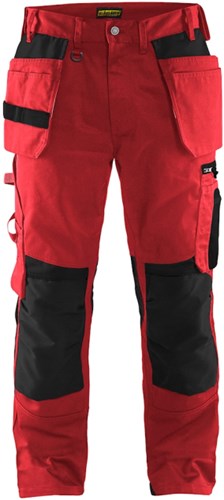 Blåkläder Werkbroek met spijkerzakken 15551860 | Rood/Zwart | Maat D124 - 7330509589779