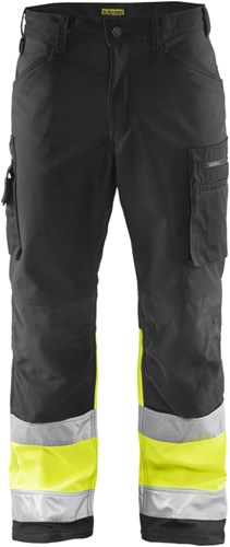 Blåkläder Softshell werkbroek High-Vis 15622517 | Zwart/High Vis Geel | Maat 52 - 7330509586211