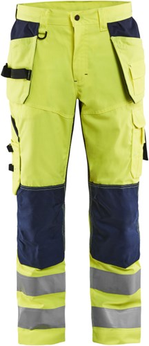 Blåkläder Werkbroek High-Vis met ventilatie 15651811 | High Vis Geel/Marineblauw | Maat 62 - 7330509457139