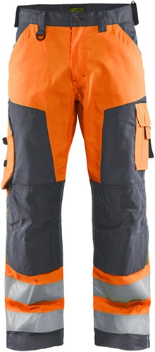 Blåkläder Werkbroek High-Vis zonder spijkerzakken 15661811 | High Vis Oranje/Medium Grijs | Maat 44 - 7330509746837