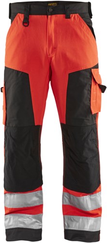 Blåkläder Werkbroek High-Vis zonder spijkerzakken 15661811 | High Vis Rood/Zwart | Maat 58 - 7330509413746