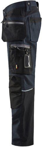Blåkläder Werkbroek met stretchpanelen en spijkerzakken 15991343 | Donker marineblauw/Zwart | Maat 48 - 7330509692875-3