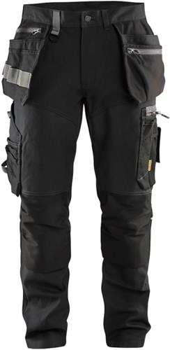 Blåkläder Werkbroek met stretchpanelen en spijkerzakken 15991343 | Zwart | Maat 44 - 7330509693353