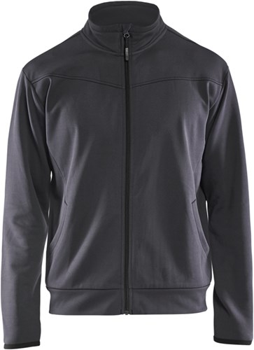 Blåkläder Service Sweatshirt met rits 33622526 | Medium Grijs/Zwart | Maat M - 7330509685051