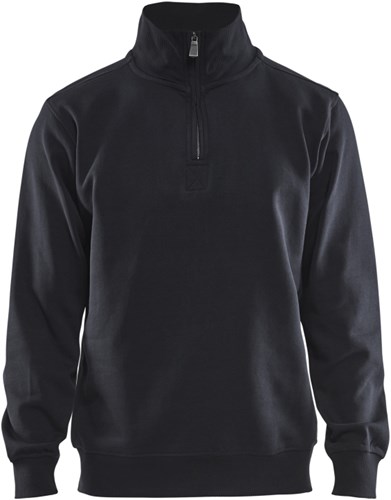 Blåkläder Sweatshirt Jersey 1/2 rits 33651048 | Zwart | Maat M - 7330509352335