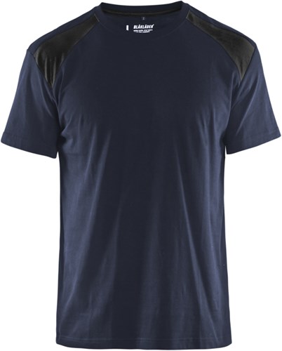Blåkläder T-Shirt bicolour 33791042 | Donker marineblauw/Zwart | Maat 3XL - 7330509648261