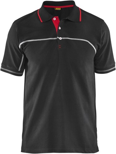 Blåkläder Poloshirt 33891050 | Zwart/Rood | Maat 3XL - 7330509479858
