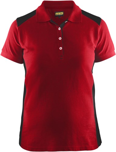 Blåkläder Dames poloshirt piqué 33901050 | Rood/Zwart | Maat L - 7330509587980