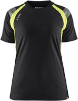 Blåkläder Dames T-Shirt Visible 34021030 | Zwart/High-Vis Geel | Maat 3XL - 7330509707418
