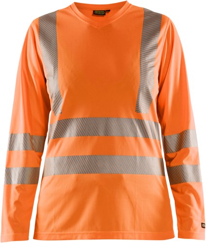 Blåkläder Dames T-Shirt lange mouw High-Vis 34851013 | High-Vis Oranje | Maat 3XL - 7330509645338