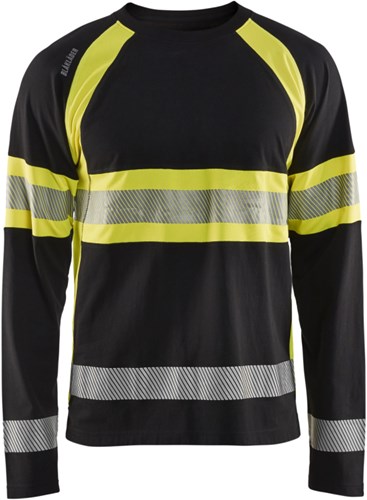 Blåkläder High-Vis T-Shirt lange mouwen 35101030 | Zwart/High-Vis Geel | Maat 5XL - 7330509672501