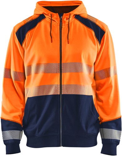Blåkläder Hooded Sweatshirt High-Vis 35462528 | High-Vis Oranje/Marineblauw | Maat M - 7330509623275