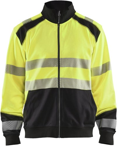 Blåkläder Sweatshirt hele rits High-Vis 35582528 | High-Vis Geel/Zwart | Maat 3XL - 7330509610329