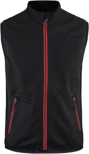 Blåkläder Softshell bodywarmer 38502516 | Zwart/Rood | Maat L - 7330509537831