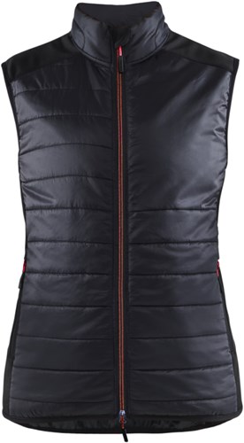 Blåkläder Dames bodywarmer gevoerd 38642030 | Zwart/Rood | Maat XL - 7330509818619