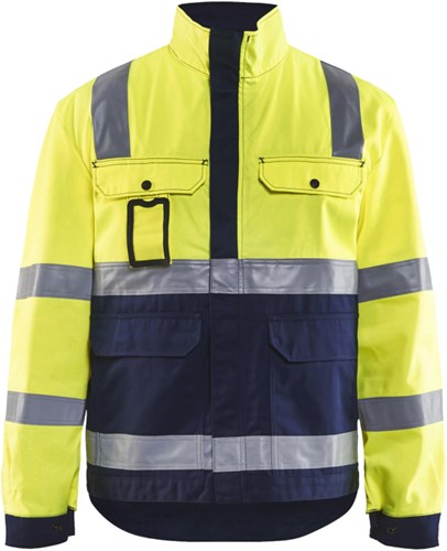 Blåkläder Jack, ongevoerd High-Vis 40231804 | High-Vis Geel/Marineblauw | Maat S - 7330509313435