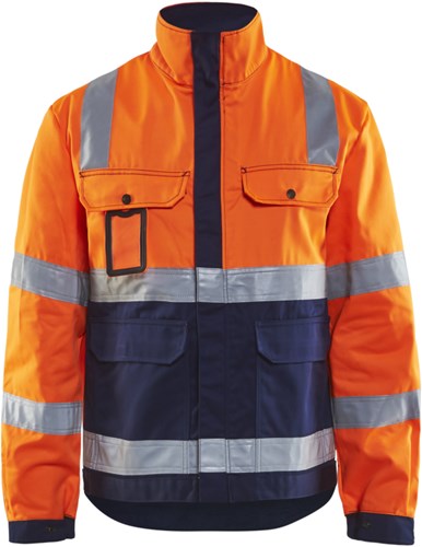 Blåkläder Jack, ongevoerd High-Vis 40231804 | High-Vis Oranje/Marineblauw | Maat 3XL - 7330509238561
