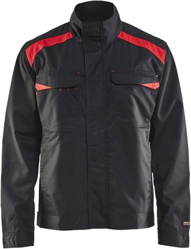 Blåkläder Industriejack. Ongevoerd 40541800 | Zwart/Rood | Maat XXL - 7330509472873
