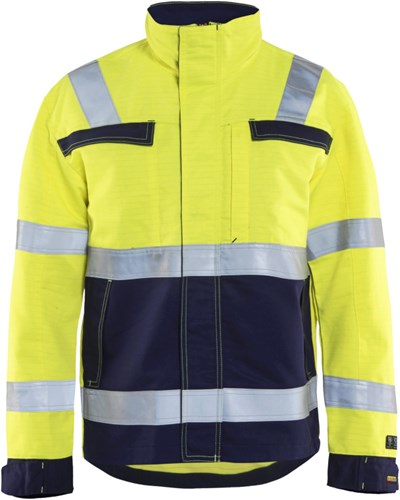 Blåkläder Multinorm jack. Ongevoerd 40871514 | High-Vis Geel/Marineblauw | Maat L - 7330509552469