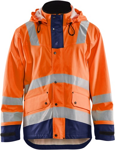 Blåkläder Regenjas High-Vis LEVEL 2 43022003 | High-Vis Oranje/Marineblauw | Maat XL - 7330509570623