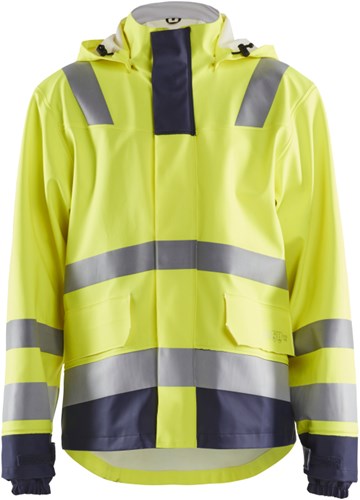 Blåkläder Vlamvertragende regenjas LEVEL 2 43132022 | High-Vis Geel/Marineblauw | Maat 3XL - 7330509783665