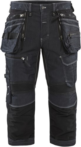 Blåkläder Piraatbroek denim stretch X1900 19911141 | Marineblauw/Zwart | Maat 58 - 7330509554524