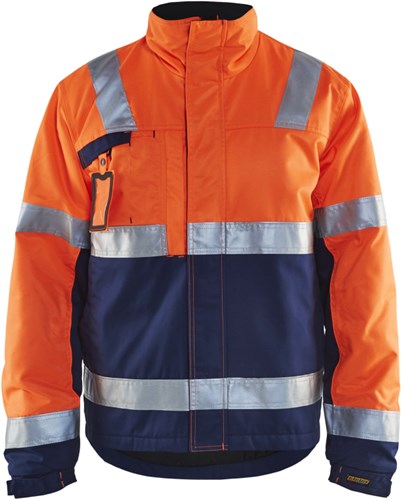 Blåkläder Winterjas High-Vis 48621811 | High Vis Oranje/Marineblauw | Maat S - 7330509370933