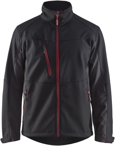 Blåkläder Softshell Jack 49502516 | Zwart/Rood | Maat XS - 7330509535110