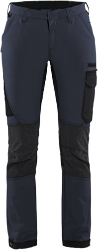 Blåkläder Dames Service werkbroek 4-weg stretch 71221645 | Donker marineblauw/Zwart | Maat 40 - 7330509742570