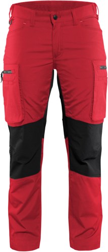 Blåkläder Dames Service werkbroek Stretch 71591845 | Rood/Zwart | Maat 30 - 7330509499139