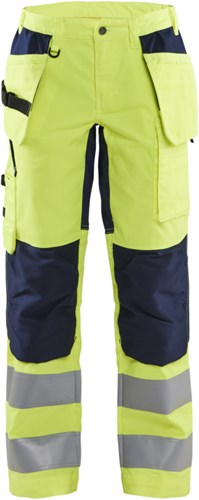 Blåkläder Dames werkbroek High-Vis met stretch 71631811 | High-Vis Geel/Marineblauw | Maat 48 - 7330509615263