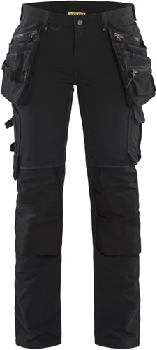 Blåkläder Dames 4-weg stretch werkbroek 71981644 | Zwart | Maat 40 - 7330509729298