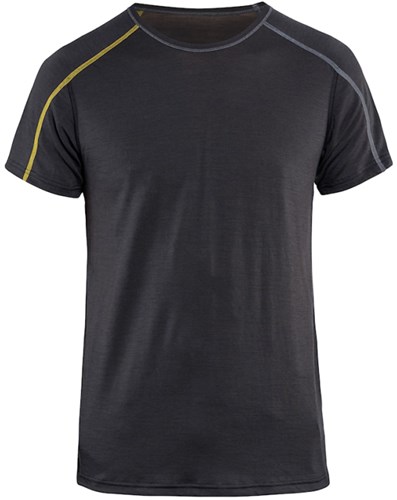 Blåkläder Merino Xlight Onderhemd Korte mouw 479817349835 | Donkergrijs/Geel | Maat 4XL - 7330509545430