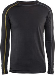 Blåkläder Merino Xlight Onderhemd Lange mouw 479917349835 | Donkergrijs/Geel | Maat XS - 7330509545577