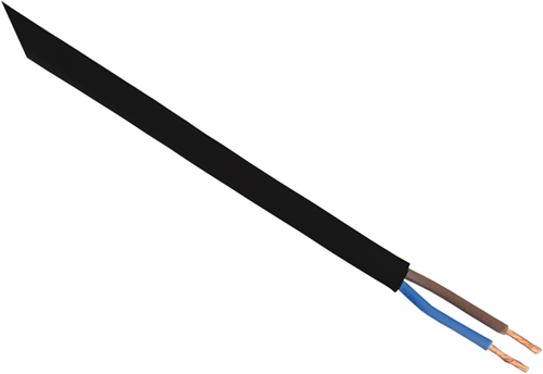 Q-Link Huishoudsnoer | Plat | Belastbaar tot 1200W | 2 x 0.75 mm² | 100 m | Zwart - 01.265.39