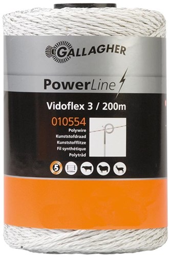 Gallagher Vidoflex 3 PowerLine wit 200m - 010554 010554