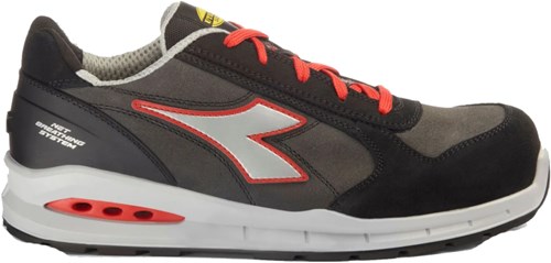 Diadora Werkschoen Run Net AB 181148 S3S C9034 | Asphalt/silver red C9034 | Maat 45 - 8053607620883