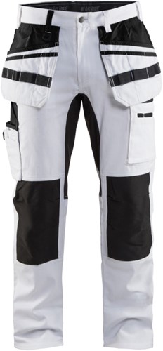 Blåkläder Schilders werkbroek met stretch 19101000-1099 | Wit/Zwart | Maat C154 - 7330509622414