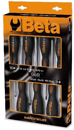 Beta 1243/D7 Schroevendraaierset | Sleuf + Phillips | Slag | 7-Delig - 012430017