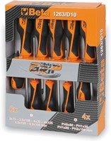 Beta 1263/D10 Schroevendraaierset | Sleuf + Phillips | BetaGrip | 10-Delig - 012630010