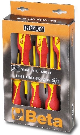 Beta 1273MQ/D6 Schroevendraaierset | Sleuf + Phillips | VDE | 6-Delig - 012730851