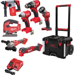 Milwaukee M18 FPP7E-503P | Fuel Powerpack 7-delig | 18V | Accu combiset (3x 5.0Ah) | Packout Trolley - 4933499297