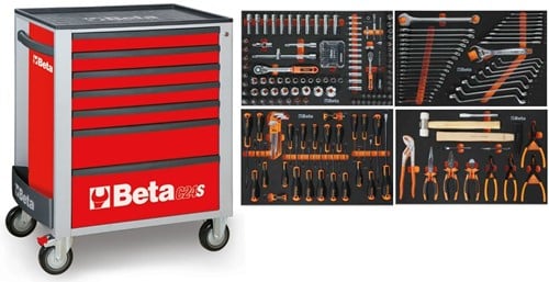 Beta 2400S R7/E-S | Gereedschapswagen | 7 laden | Rood | 240-delig - 024006223