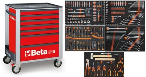 Beta 2400S R7/E-M | Gereedschapswagen | 7 laden | Rood | 309-delig - 024006226