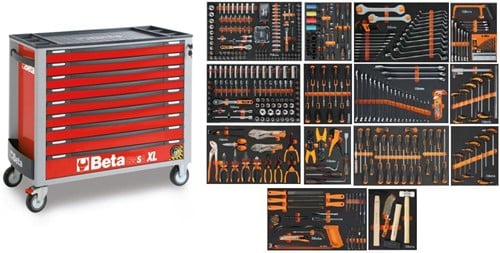 Beta 2400S XLR9/E-XL | Gereedschapswagen | 9 laden | Rood | 495-delig - 024006253