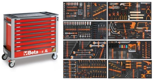 Beta 2400S XLR9/E-XXL | Gereedschapswagen | 9 laden | Rood | 614-delig - 024006256
