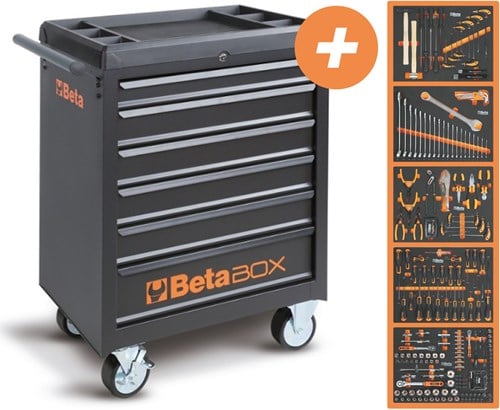 Beta C04BOX Gereedschapswagen met 6 laden | Gevuld met met 268 Delige set - 024006268