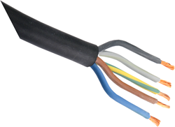 Rubber Kabel | Glad | 5X2.5 | Zwart | 2M - 03.030.37