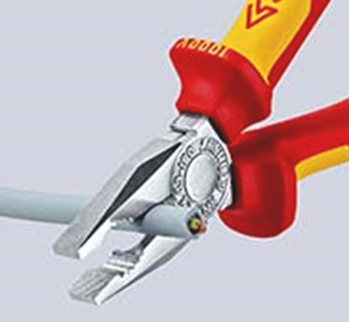 Knipex Kombitang geïsoleerd | Meer-componentengrepen | VDE-getest | Verchroomd | Lengte 180 mm | Zelfbedieningskaart/blister - 03 06 180 SB-3