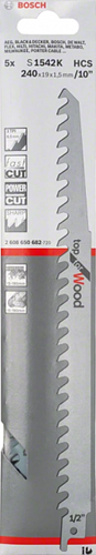 Bosch Accessoires 5x Reciprozaagblad voor Hout S1542K - 2608650682